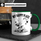 Kitesurfen Tasse My Happy Place Lustiger Kitesurfer Spruch K – Grün [farbe:grün]