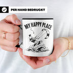 Kitesurfen Tasse My Happy Place Lustiger Kitesurfer Spruch K – Schwarz [farbe:schwarz]