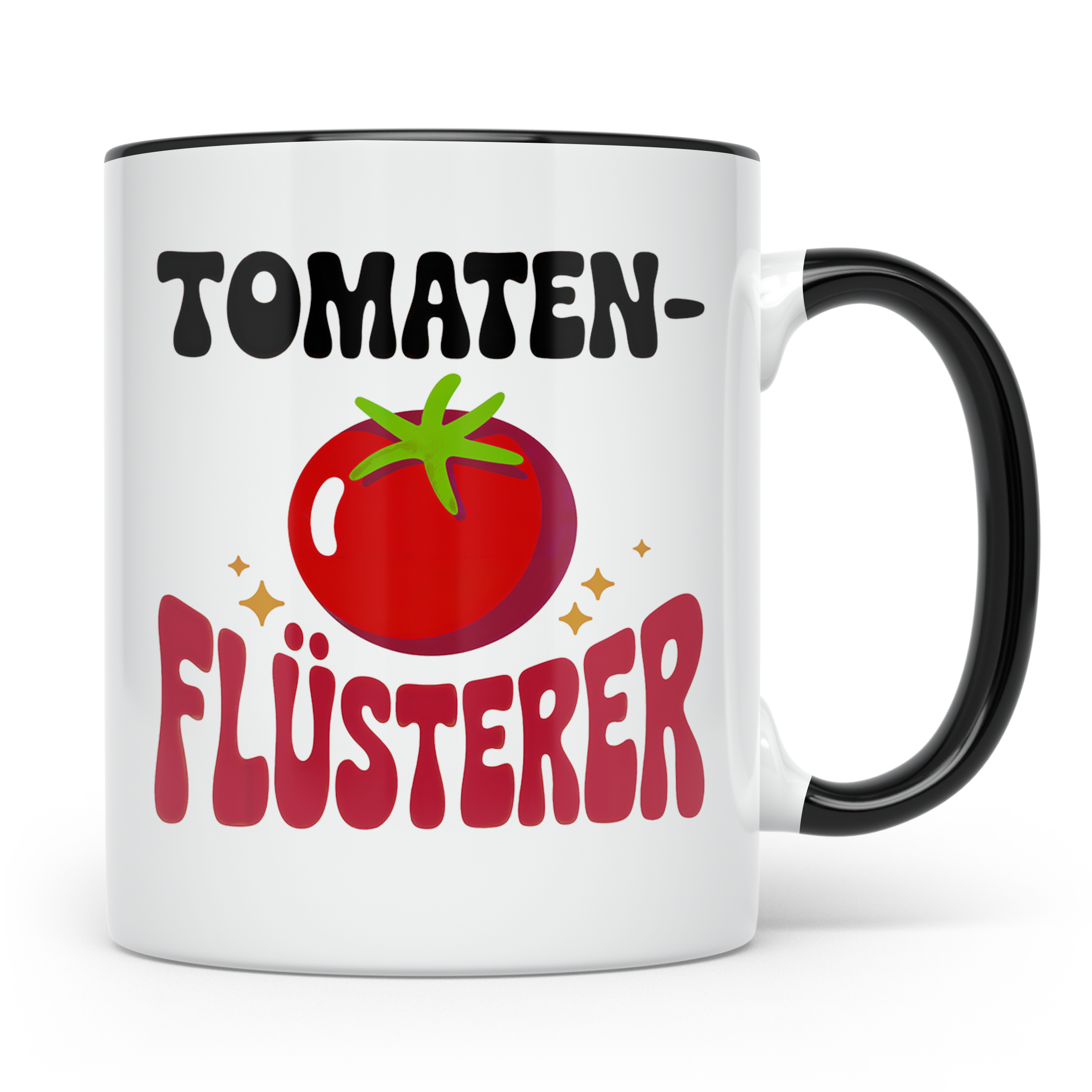 Tomaten-Flüsterer Tasse - Gartenliebhaber Geschenkidee, Gemü – Schwarz [farbe:schwarz]