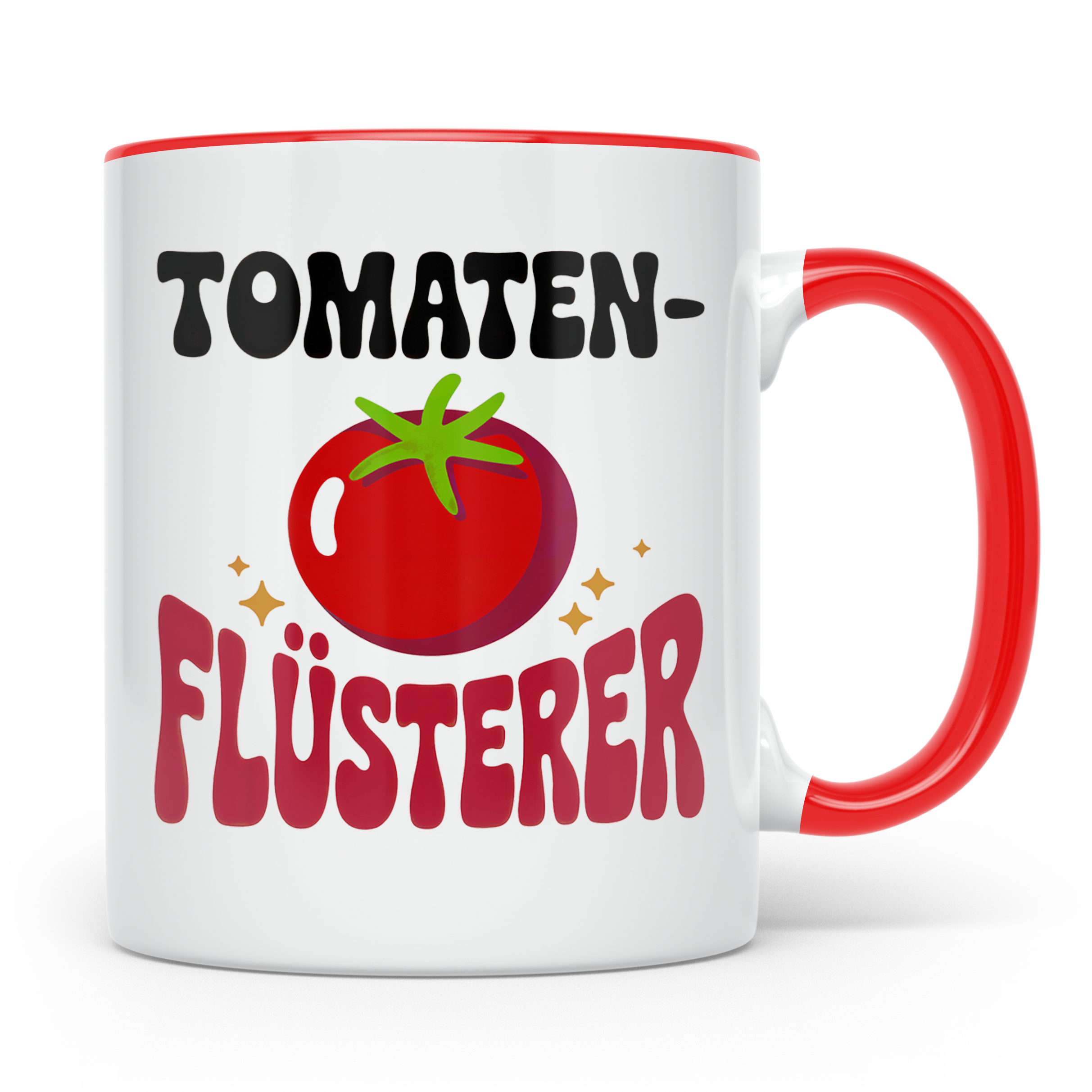 Tomaten-Flüsterer Tasse - Gartenliebhaber Geschenkidee, Gemü – Rot [farbe:rot]