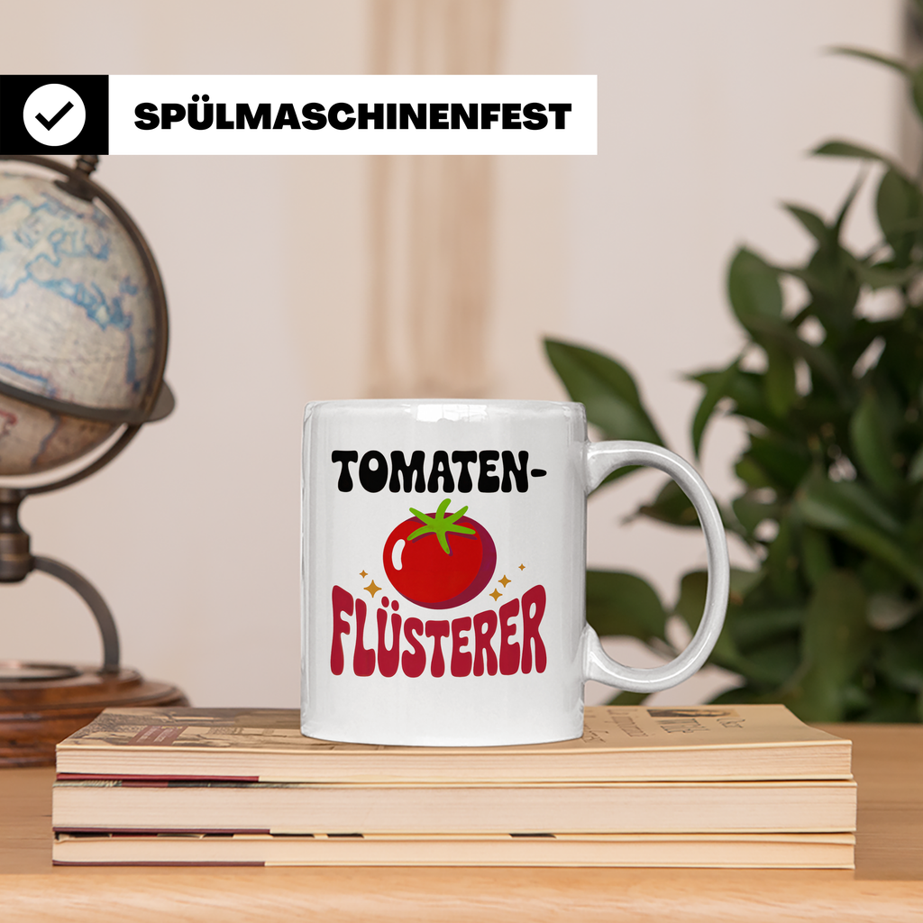 Tomaten-Flüsterer Tasse - Gartenliebhaber Geschenkidee, Gemü – Weiß [farbe:weiß]