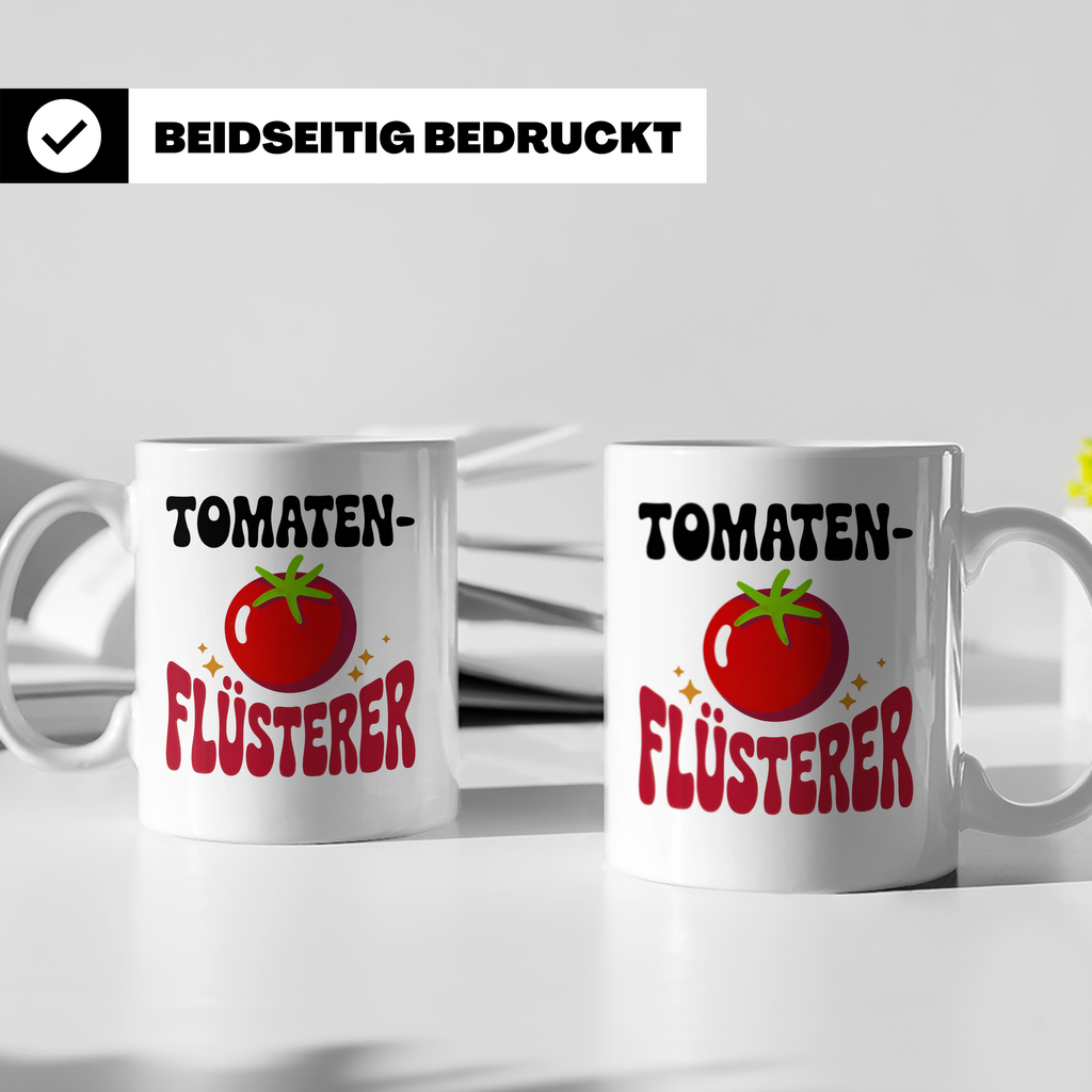 Tomaten-Flüsterer Tasse - Gartenliebhaber Geschenkidee, Gemü – Weiß [farbe:weiß]