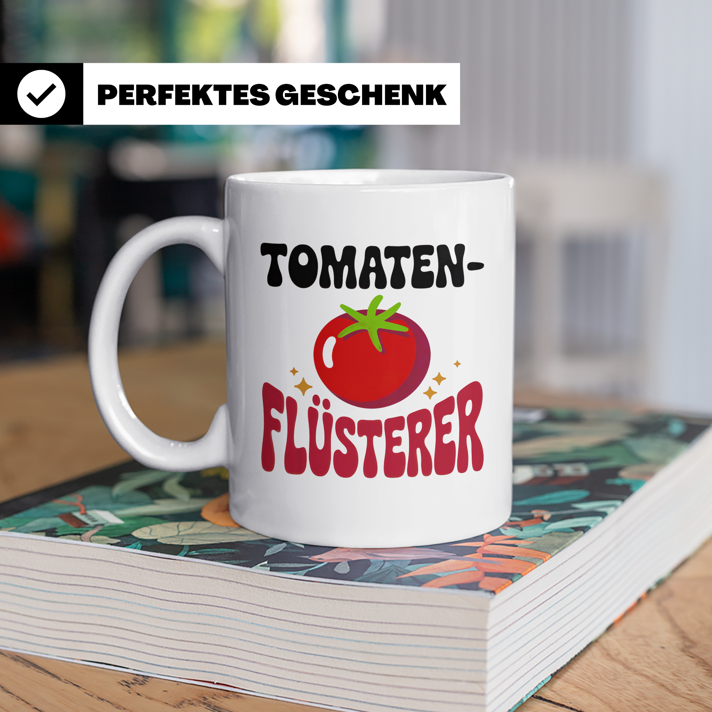 Tomaten-Flüsterer Tasse - Gartenliebhaber Geschenkidee, Gemü – Weiß [farbe:weiß]