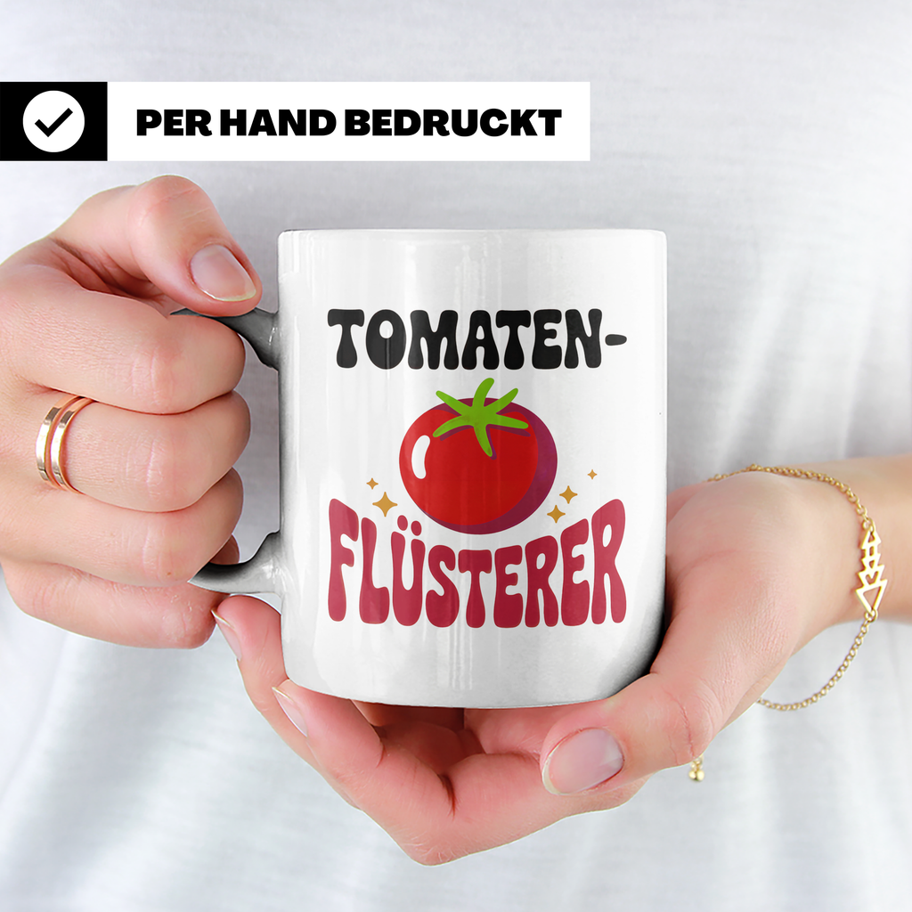 Tomaten-Flüsterer Tasse - Gartenliebhaber Geschenkidee, Gemü – Weiß [farbe:weiß]