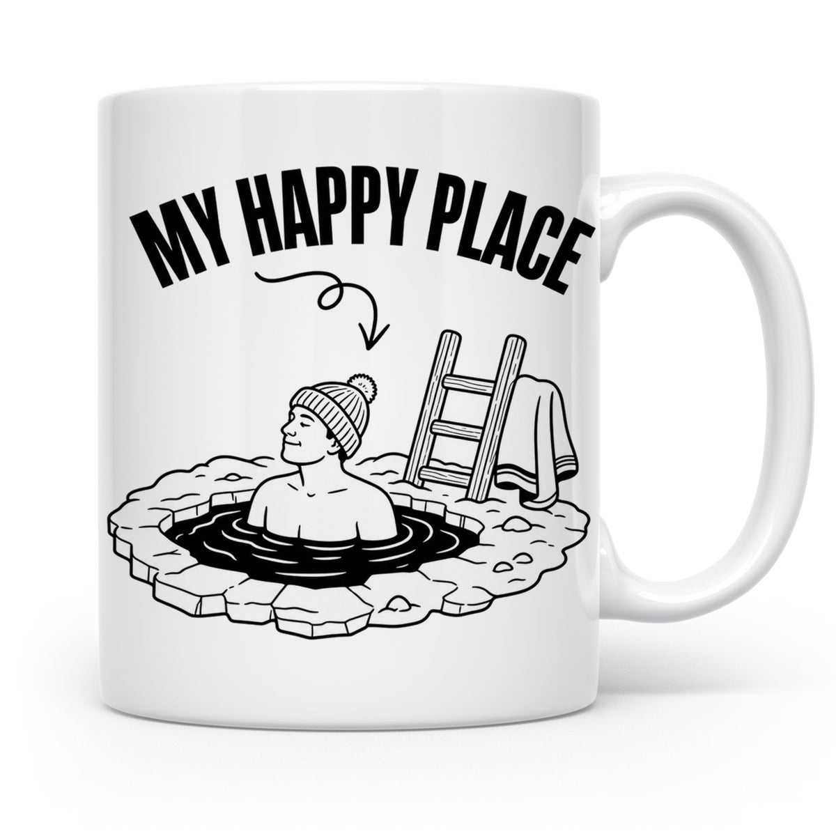 Eisbaden Tasse My Happy Place Winterschwimmen Geschenk für E – Weiß [farbe:weiß]