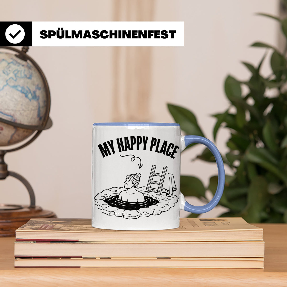 Eisbaden Tasse My Happy Place Winterschwimmen Geschenk für E – Blau [farbe:blau]