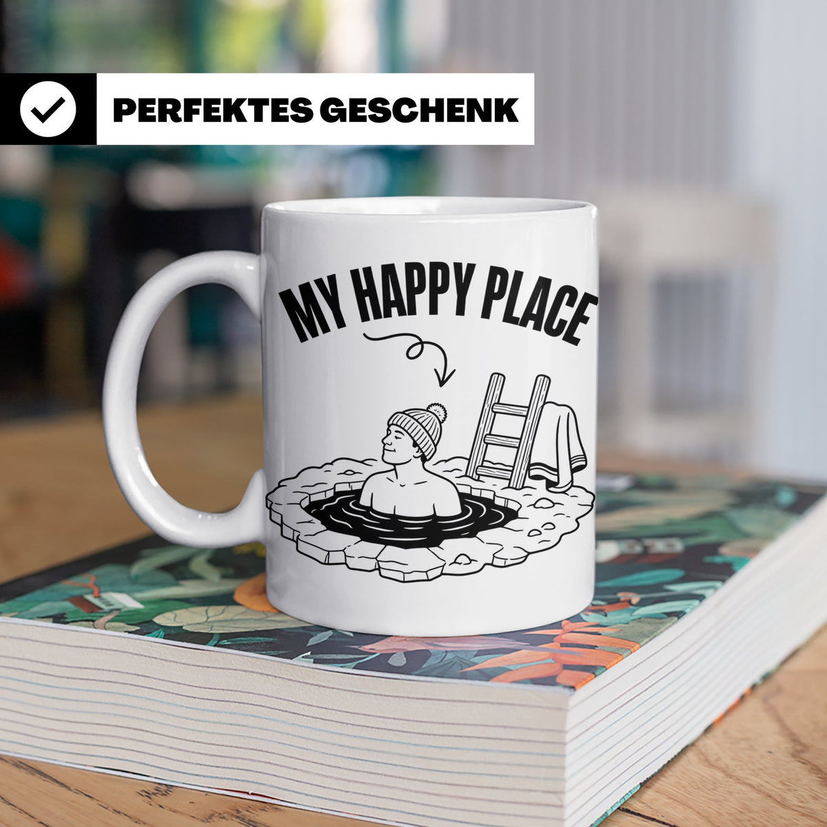 Eisbaden Tasse My Happy Place Winterschwimmen Geschenk für E – Weiß [farbe:weiß]