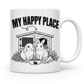 Kaninchen Tasse My Happy Place Zwergkaninchen & Widder Motiv – Weiß [farbe:weiß]