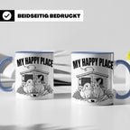 Kaninchen Tasse My Happy Place Zwergkaninchen & Widder Motiv – Blau [farbe:blau]