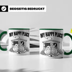 Kaninchen Tasse My Happy Place Zwergkaninchen & Widder Motiv – Grün [farbe:grün]