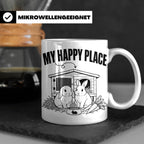 Kaninchen Tasse My Happy Place Zwergkaninchen & Widder Motiv – Weiß [farbe:weiß]
