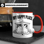Kaninchen Tasse My Happy Place Zwergkaninchen & Widder Motiv – Rot [farbe:rot]
