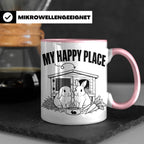 Kaninchen Tasse My Happy Place Zwergkaninchen & Widder Motiv – Rosa [farbe:rosa]