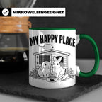 Kaninchen Tasse My Happy Place Zwergkaninchen & Widder Motiv – Grün [farbe:grün]