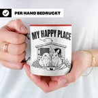 Kaninchen Tasse My Happy Place Zwergkaninchen & Widder Motiv – Rot [farbe:rot]