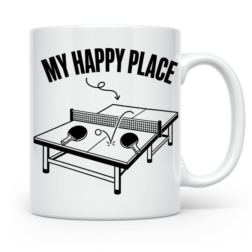 Tischtennis Tasse My Happy Place für Ping Pong Spieler & Fan – Weiß [farbe:weiß]