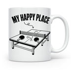 Tischtennis Tasse My Happy Place für Ping Pong Spieler & Fan – Weiß [farbe:weiß]