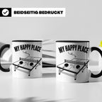Tischtennis Tasse My Happy Place für Ping Pong Spieler & Fan – Schwarz [farbe:schwarz]