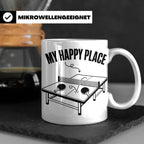 Tischtennis Tasse My Happy Place für Ping Pong Spieler & Fan – Weiß [farbe:weiß]