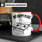 Tischtennis Tasse My Happy Place für Ping Pong Spieler & Fan – Rot [farbe:rot]