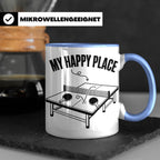 Tischtennis Tasse My Happy Place für Ping Pong Spieler & Fan – Blau [farbe:blau]