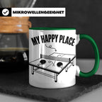 Tischtennis Tasse My Happy Place für Ping Pong Spieler & Fan – Grün [farbe:grün]
