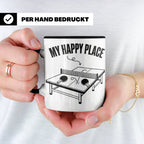 Tischtennis Tasse My Happy Place für Ping Pong Spieler & Fan – Schwarz [farbe:schwarz]