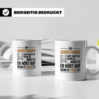 Gerüstbauer Tasse - Ein Gerüstbauer hört erst auf wenn er fe – Weiß [farbe:weiß]