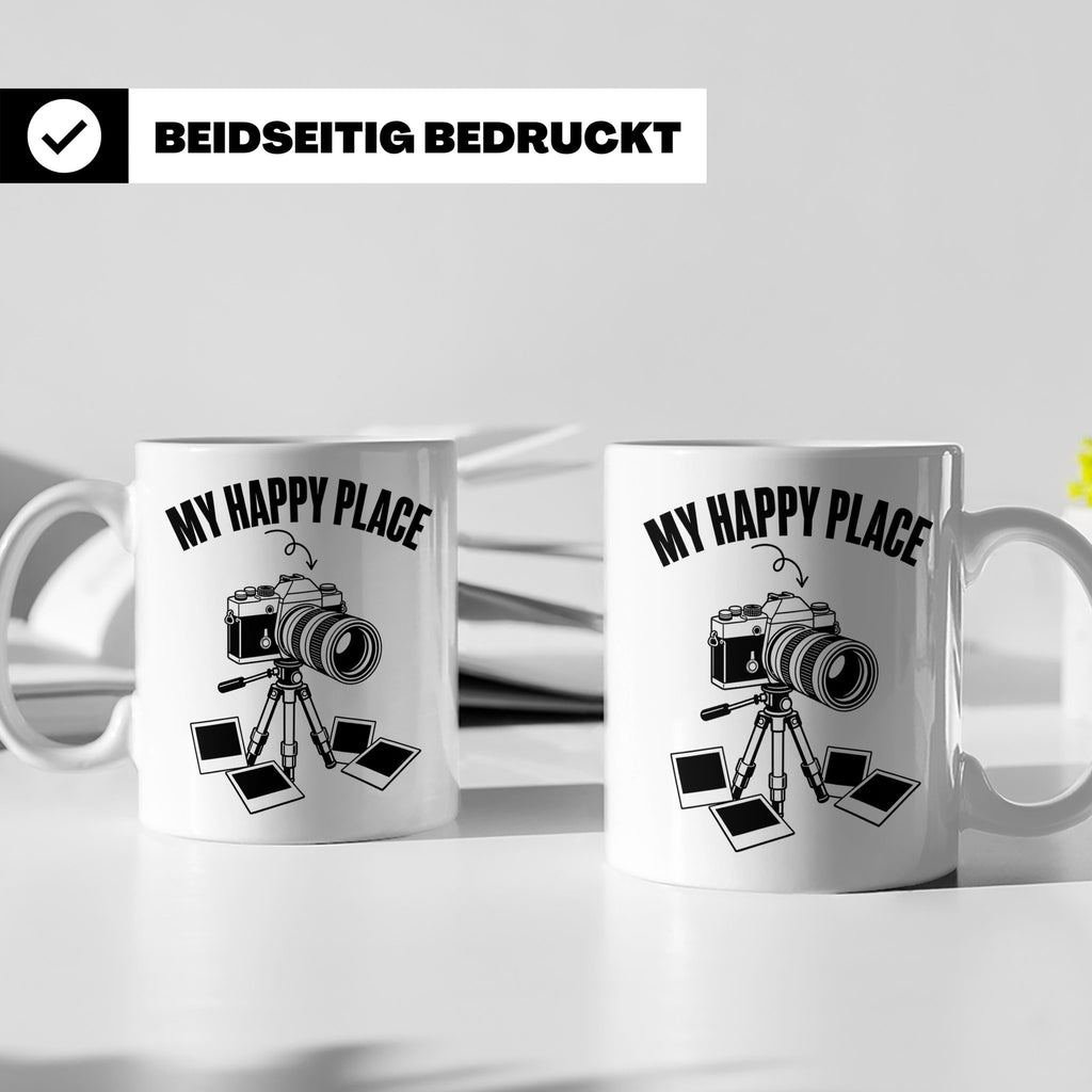 Fotograf Tasse My Happy Place Geschenk für Fotografen & Foto – Weiß [farbe:weiß]
