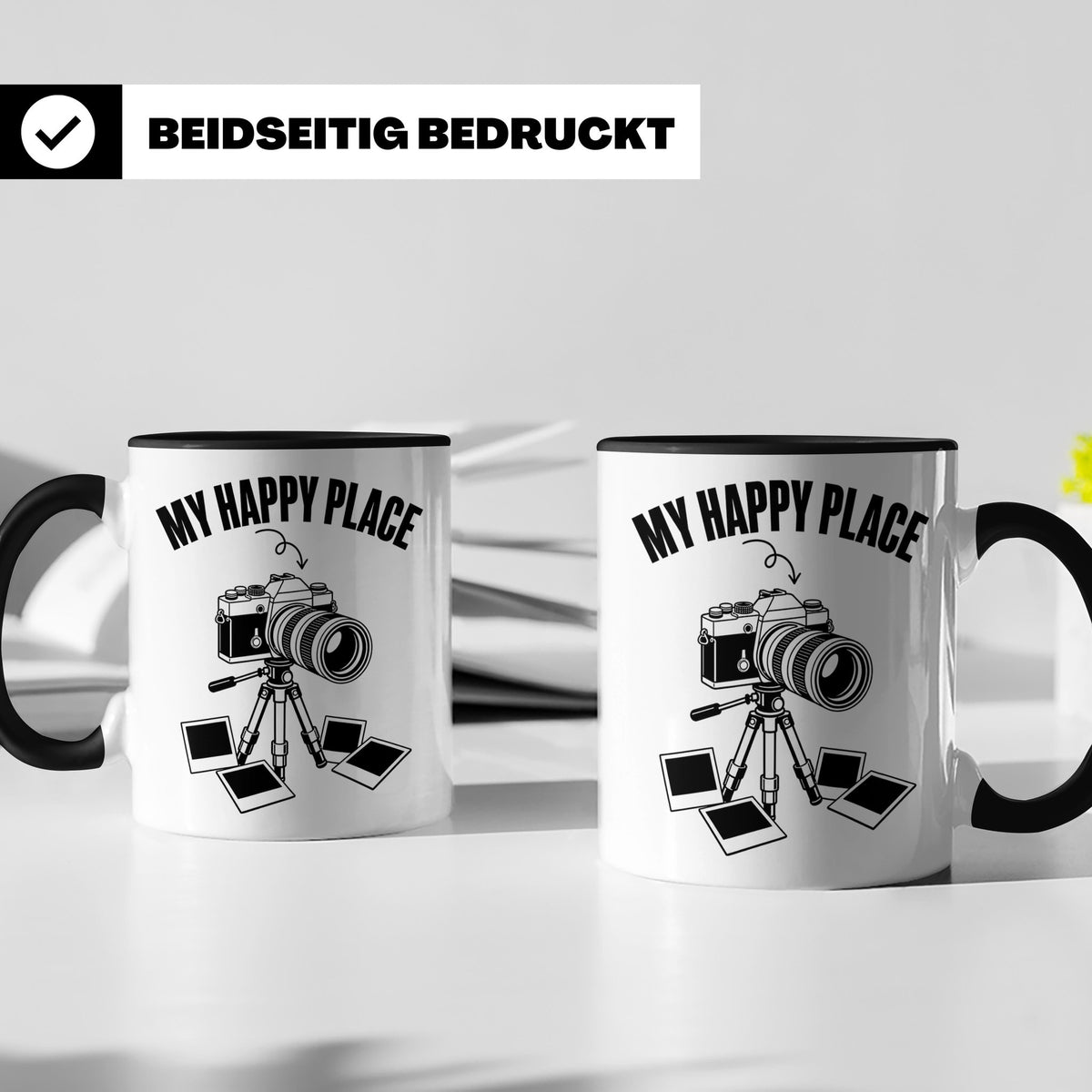 Fotograf Tasse My Happy Place Geschenk für Fotografen & Foto – Schwarz [farbe:schwarz]