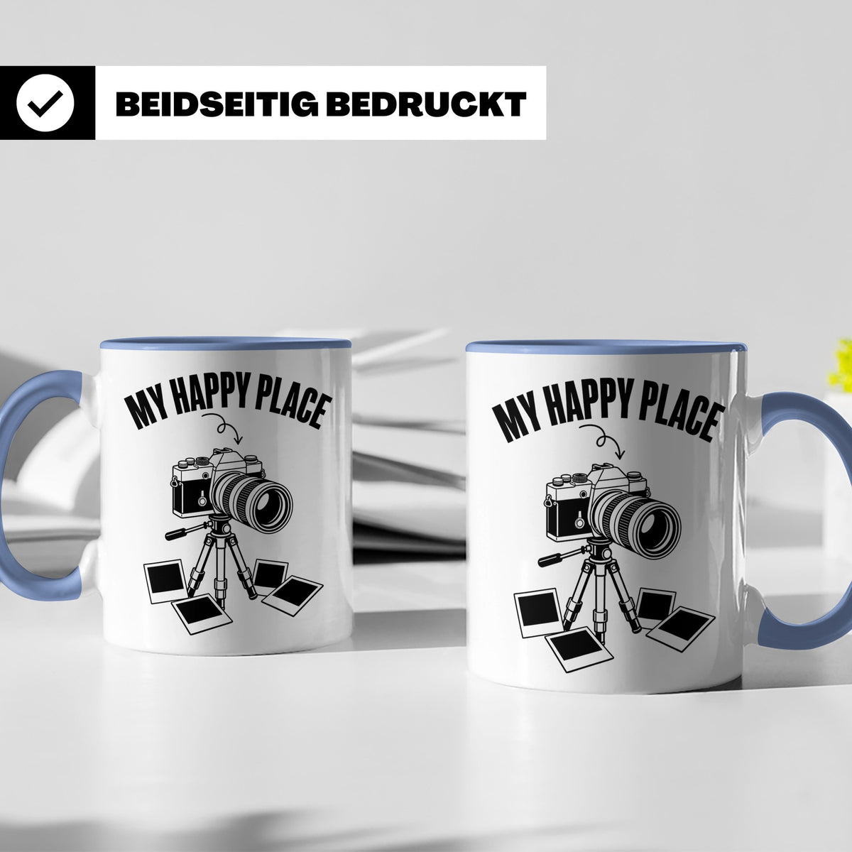 Fotograf Tasse My Happy Place Geschenk für Fotografen & Foto – Blau [farbe:blau]