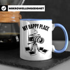 Fotograf Tasse My Happy Place Geschenk für Fotografen & Foto – Blau [farbe:blau]