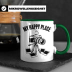 Fotograf Tasse My Happy Place Geschenk für Fotografen & Foto – Grün [farbe:grün]
