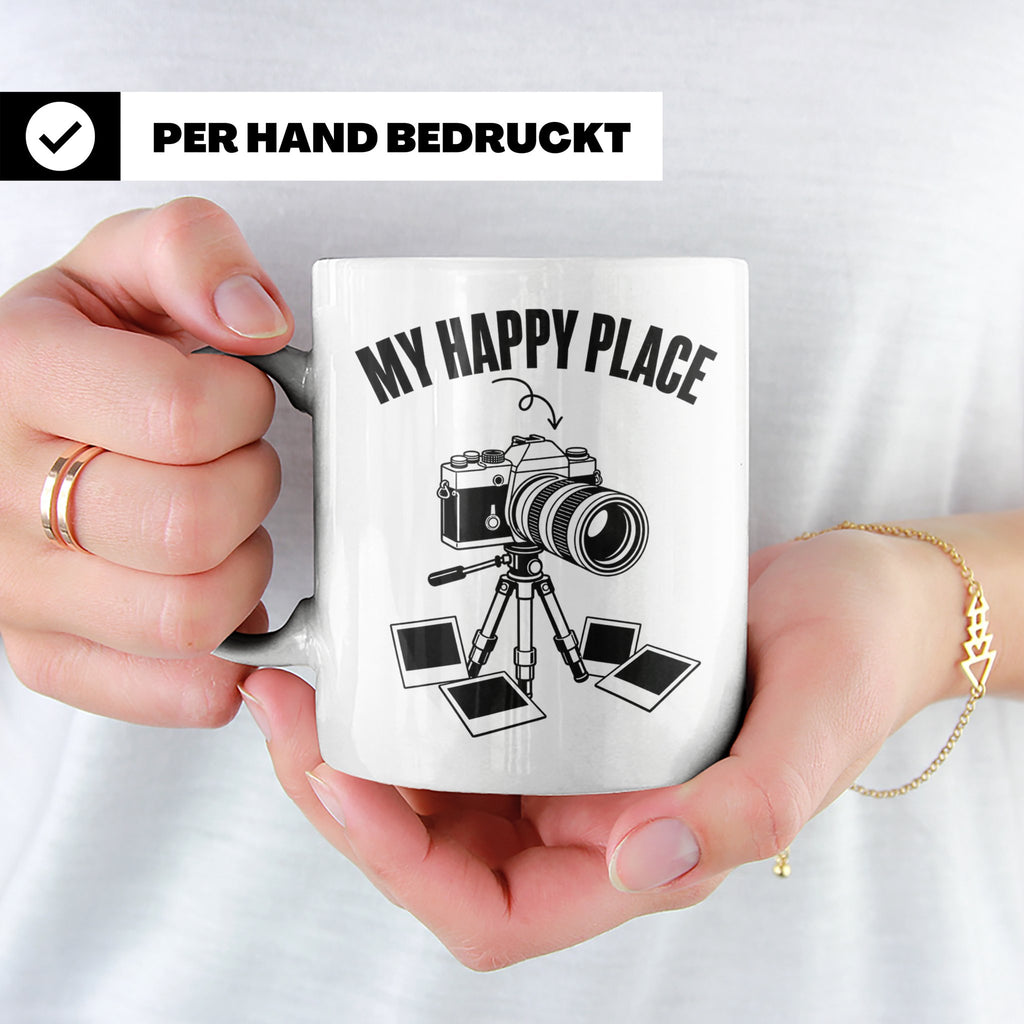 Fotograf Tasse My Happy Place Geschenk für Fotografen & Foto – Weiß [farbe:weiß]