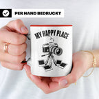 Fotograf Tasse My Happy Place Geschenk für Fotografen & Foto – Rot [farbe:rot]