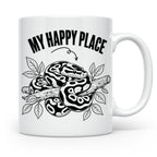 Königspython Tasse My Happy Place Geschenk für Schlangenhalt – Weiß [farbe:weiß]