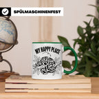 Königspython Tasse My Happy Place Geschenk für Schlangenhalt – Grün [farbe:grün]