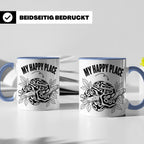 Königspython Tasse My Happy Place Geschenk für Schlangenhalt – Blau [farbe:blau]