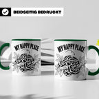 Königspython Tasse My Happy Place Geschenk für Schlangenhalt – Grün [farbe:grün]