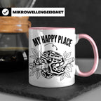 Königspython Tasse My Happy Place Geschenk für Schlangenhalt – Rosa [farbe:rosa]