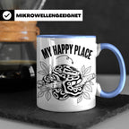 Königspython Tasse My Happy Place Geschenk für Schlangenhalt – Blau [farbe:blau]