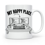 Programmierer Tasse My Happy Place Spruch Lustige Kaffeetass – Weiß [farbe:weiß]