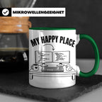Programmierer Tasse My Happy Place Spruch Lustige Kaffeetass – Grün [farbe:grün]