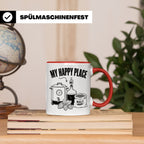 Hobbybrauer Tasse My Happy Place, lustiger Becher für Bierbr – Rot [farbe:rot]