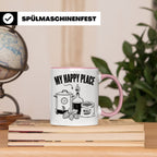 Hobbybrauer Tasse My Happy Place, lustiger Becher für Bierbr – Rosa [farbe:rosa]