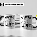Hobbybrauer Tasse My Happy Place, lustiger Becher für Bierbr – Schwarz [farbe:schwarz]