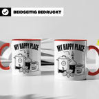 Hobbybrauer Tasse My Happy Place, lustiger Becher für Bierbr – Rot [farbe:rot]