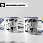 Hobbybrauer Tasse My Happy Place, lustiger Becher für Bierbr – Blau [farbe:blau]