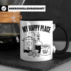 Hobbybrauer Tasse My Happy Place, lustiger Becher für Bierbr – Schwarz [farbe:schwarz]