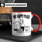 Hobbybrauer Tasse My Happy Place, lustiger Becher für Bierbr – Rot [farbe:rot]